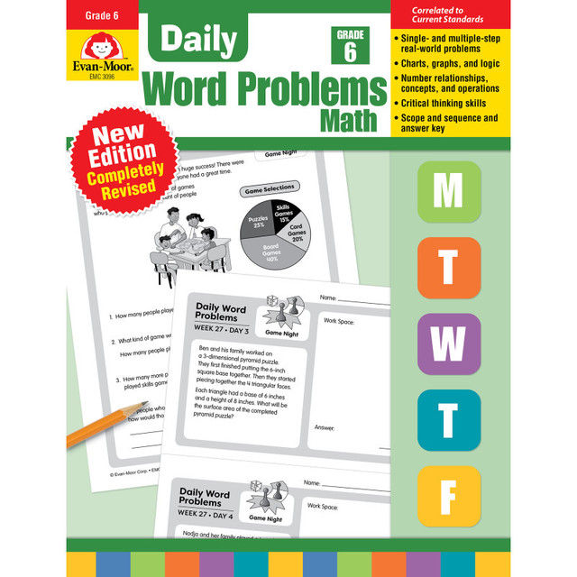 EVAN-MOOR Evan-Moor Educational Publishers Daily Word Problems Math, Grade 6