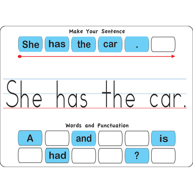 ASHLEY PRODUCTIONS Smart Poly® Touch-Stik™ Phonics Tiles & Mat, Sentence Building Set, 100 Tiles
