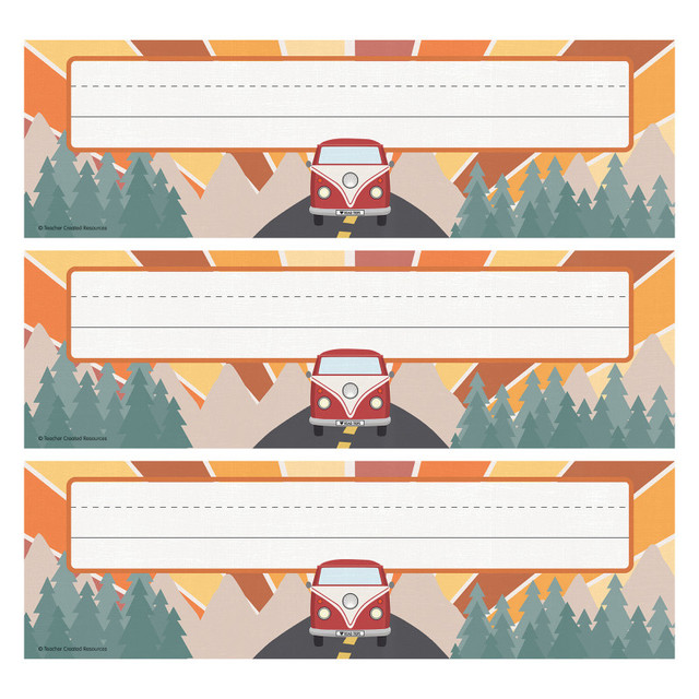 TEACHER CREATED RESOURCES Teacher Created Resources® Moving Mountains Road Trip Flat Name Plates, 36 Per Pack, 3 Packs