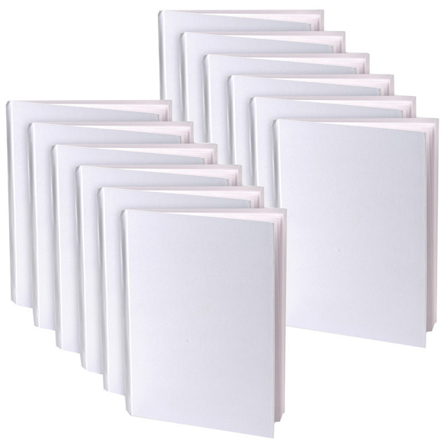 ASHLEY PRODUCTIONS Young Authors Blank Hardcover Book, White Pages, 5" x 4" Portrait, 14 Sheets/28 Pages, Pack of 12