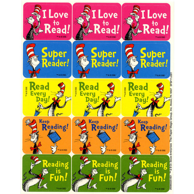 EUREKA Eureka® Cat in the Hat™ Reading Success Stickers, Pack of 120