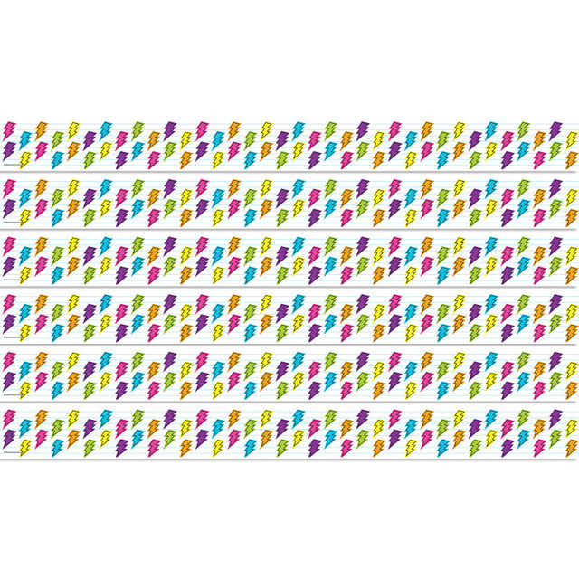 TEACHER CREATED RESOURCES Teacher Created Resources® Brights 4Ever Lightning Bolts Straight Border Trim, 35 Feet Per Pack, 6 Packs