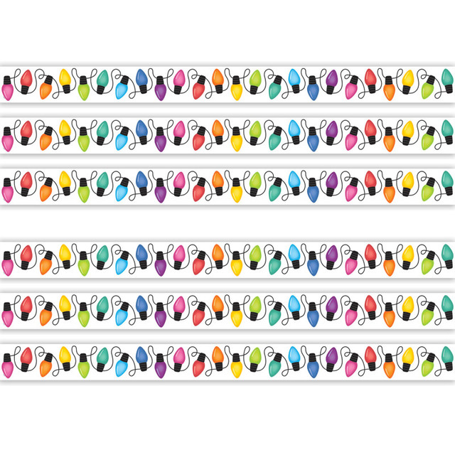 TEACHER CREATED RESOURCES Teacher Created Resources® Colorful Holiday Lights Die-Cut Border Trim, 35 Feet Per Pack, 6 Packs