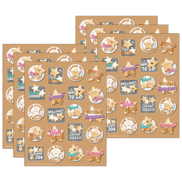 EUREKA Eureka® Star Cookies Sugar Cookie Scented Stickers, 80 Per Pack, 6 Packs