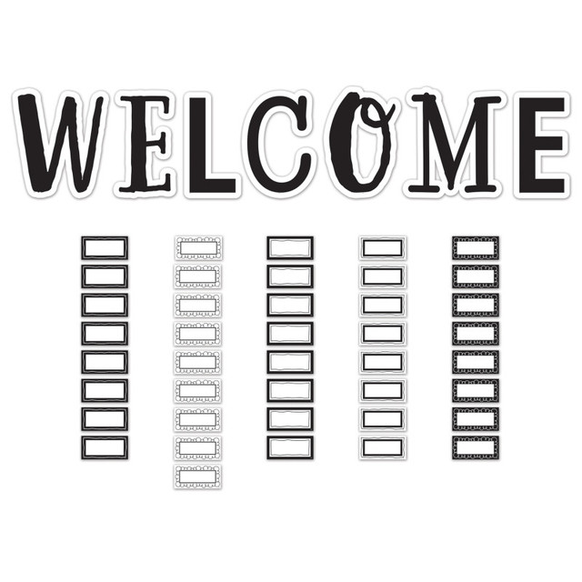 TEACHER CREATED RESOURCES Teacher Created Resources® Black and White Welcome Bulletin Board Set, 49 Pieces