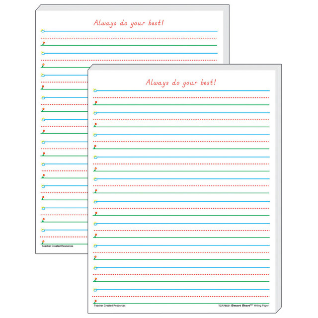 TEACHER CREATED RESOURCES Teacher Created Resources® Smart Start 1-2 Writing Paper: 100 Sheets Per Pack, 2 Packs