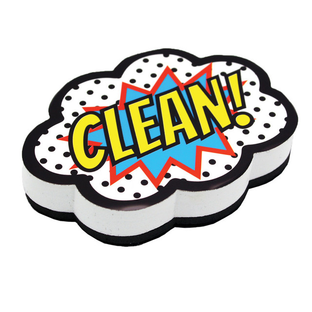 ASHLEY PRODUCTIONS Ashley Productions® Magnetic Whiteboard Eraser, Superhero Clean!
