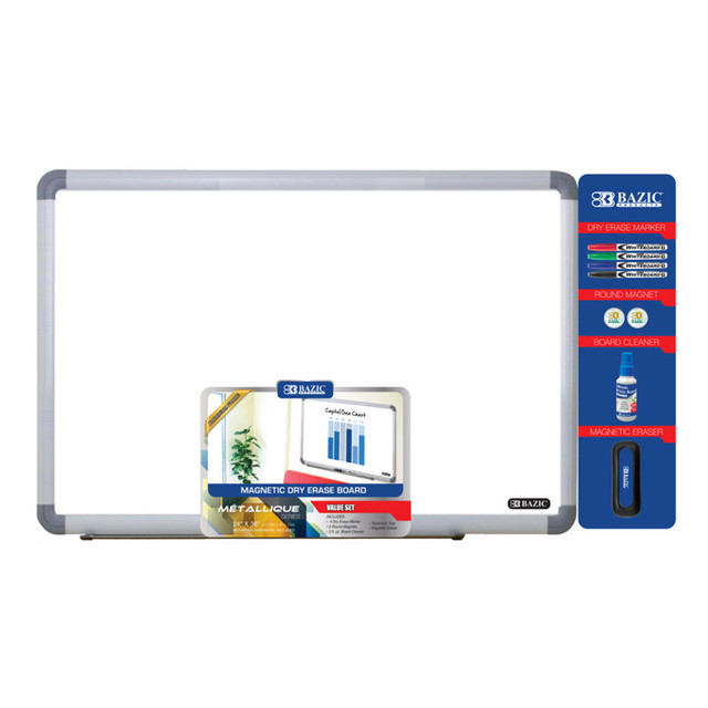 BAZIC PRODUCTS BAZIC Products® Aluminum Frame Magnetic Dry Erase Board Value Pack, 24" x 36" BAZIC PRODUCTS BAZIC Products® Aluminum Frame Magnetic Dry Erase Board Value Pack, 24" x 36"