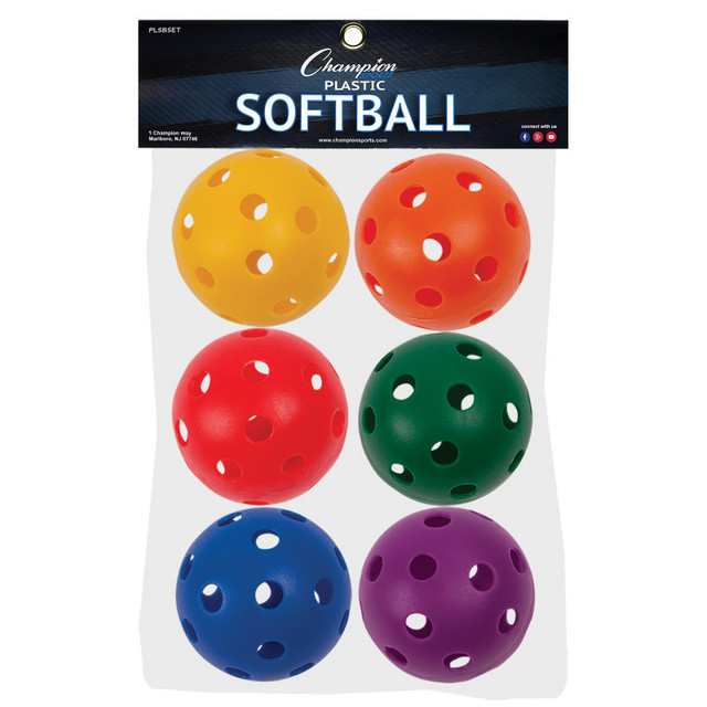 CHAMPION SPORTS Champion Sports Plastic Softballs, Set of 6