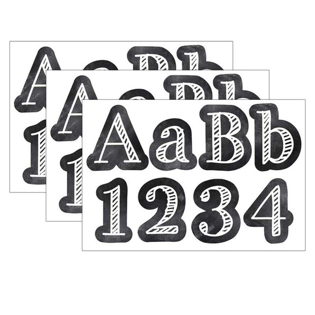 CREATIVE TEACHING PRESS Creative Teaching Press® Chalk It Up! Chalkboard 4" Designer Letters, 211 Per Pack, 3 Packs
