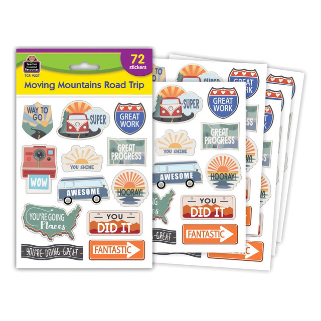 TEACHER CREATED RESOURCES Teacher Created Resources® Moving Mountains Road Trip Stickers, Pack of 72