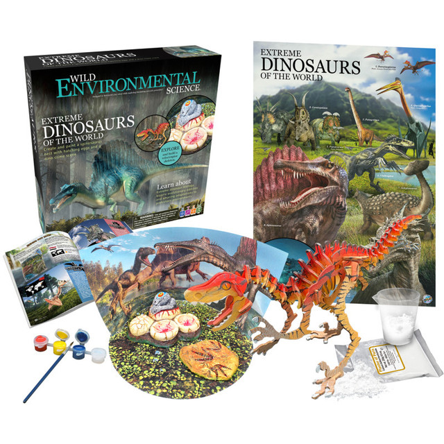 LEARNING ADVANTAGE WILD ENVIRONMENTAL SCIENCE Extreme Dinosaurs of the World - For Ages 6+ - Create and Customize Models and Dioramas - Study the Most Extreme Dinosaurs