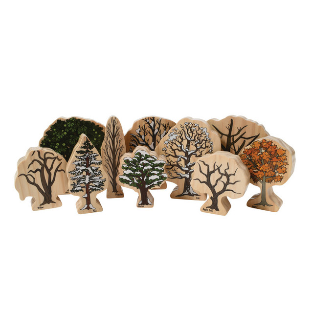 LEARNING ADVANTAGE The Freckled Frog Trees of All Seasons Wooden Blocks - Set of 10 - Ages 2+