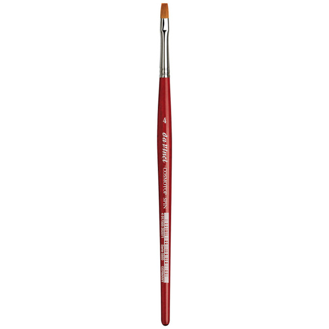 GREGORY DANIELS FINE ARTS INC da Vinci COSMOTOP-SPIN Silkpainting Brush, Synthetic, Watercolor, Flat, Size 4