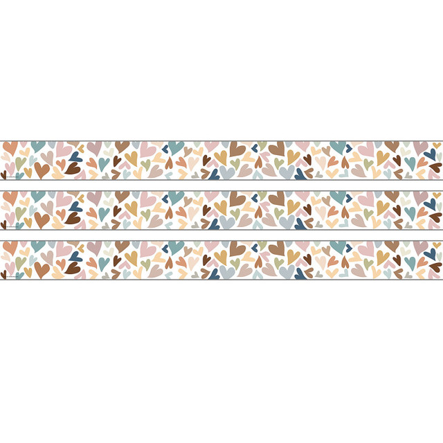 TEACHER CREATED RESOURCES Teacher Created Resources® Everyone Is Welcome Hearts Straight Rolled Border Trim, 50 Feet, 3 Rolls TEACHER CREATED RESOURCES Teacher Created Resources® Everyone Is Welcome Hearts Straight Rolled Border Trim, 50 Feet, 3 Rolls