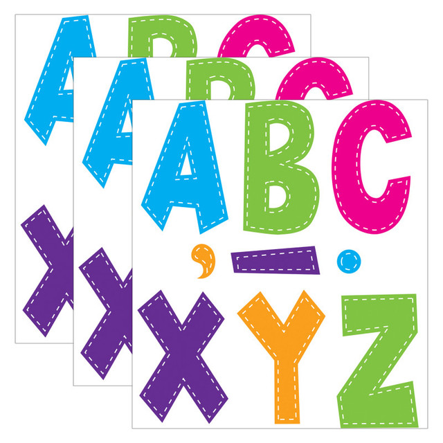 TEACHER CREATED RESOURCES Teacher Created Resources® Multi Bright Stitch 7" Fun Font Letters, 120 Pieces Per Pack, 3 Packs