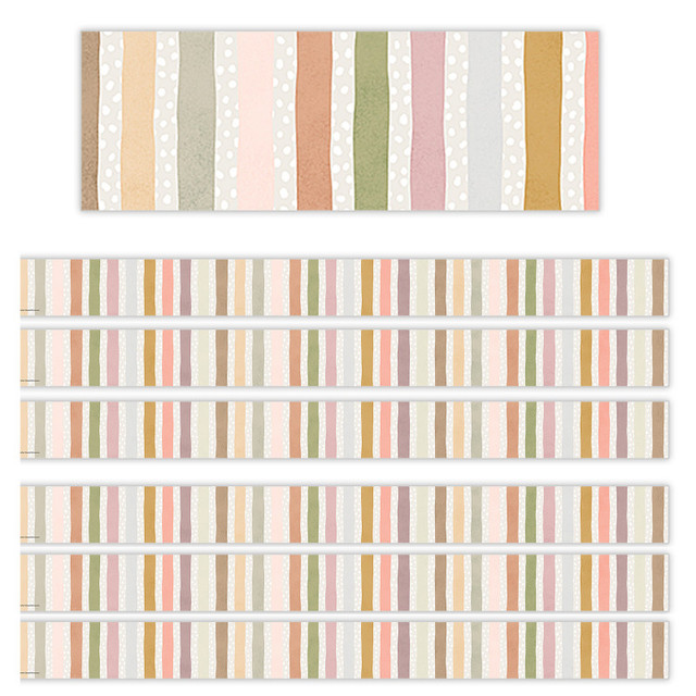 TEACHER CREATED RESOURCES Teacher Created Resources® Terrazzo Tones Stripes Straight Border Trim, 35 Feet Per Pack, 6 Packs