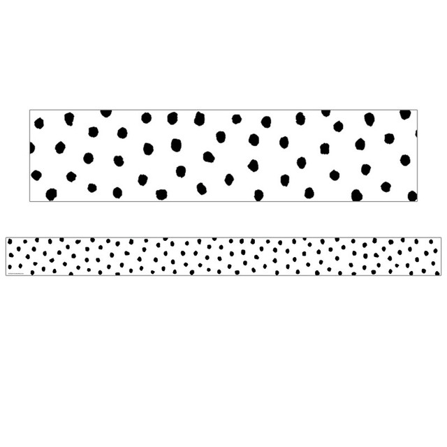 TEACHER CREATED RESOURCES Teacher Created Resources® Black Painted Dots on White Straight Border Trim