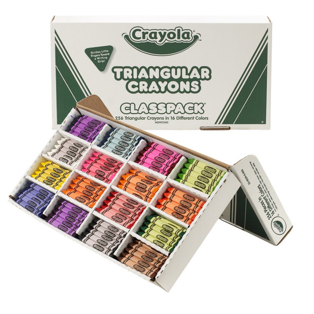 CRAYOLA LLC Crayola® Triangular Crayon Classpack®, 16 Colors, 256 Count