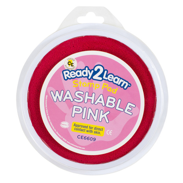 LEARNING ADVANTAGE READY 2 LEARN™ Jumbo Circular Washable Stamp Pad - Pink - 5.75" dia.