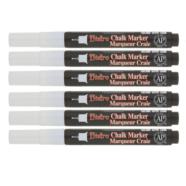 UCHIDA OF AMERICA, CORP Marvy Uchida® Bistro Single White Marker, Extra Fine Tip, Pack of 6