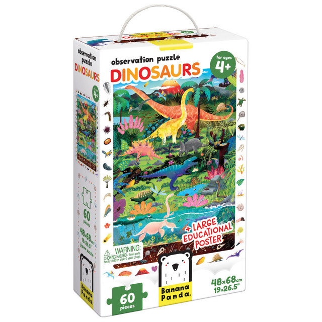 BANANA PANDA Banana Panda Observation Puzzle, Dinosaurs, Age 4+