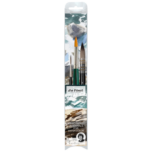 GREGORY DANIELS FINE ARTS INC da Vinci Artist Signature Collection by Cesc Farré, Watercolor Brushes, Assorted, 3 Brush Set