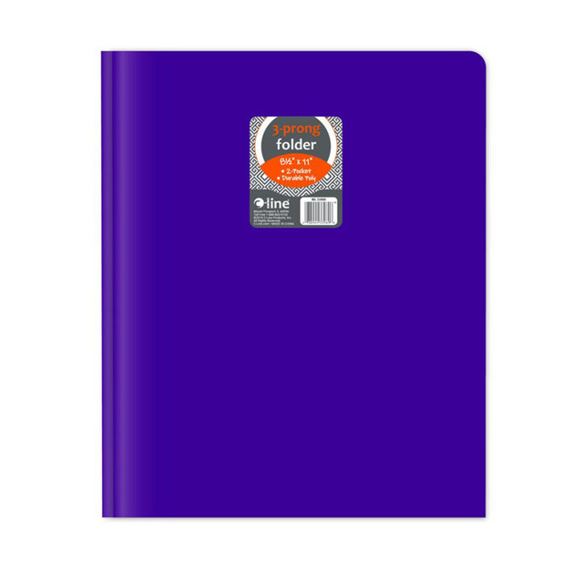 C-LINE PRODUCTS INC C-Line® Two-Pocket Heavyweight Poly Portfolio Folder with Prongs, Purple, 1 Each