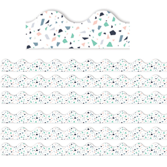 EUREKA Eureka® Simply Sassy White Terrazzo Deco Trim®, 37 Feet Per Pack, 6 Packs