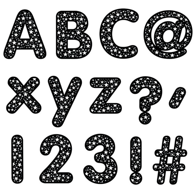 CREATIVE TEACHING PRESS Creative Teaching Press® Core Decor Stars on Black Designer Letters, 206 Pieces