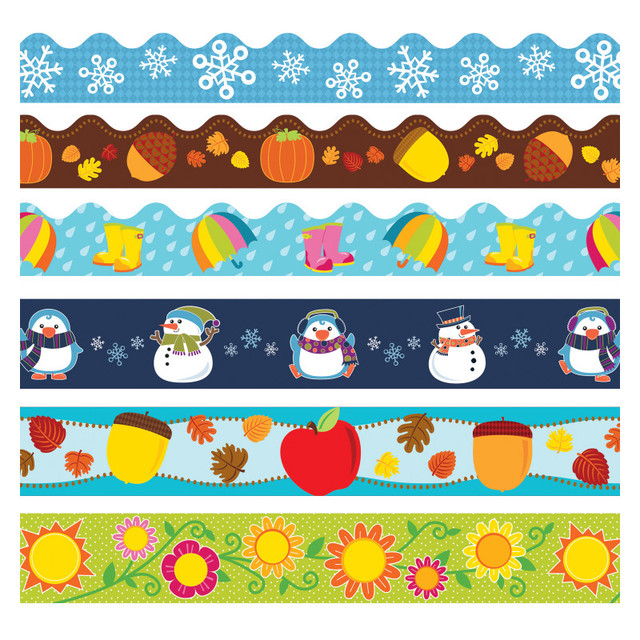 CARSON DELLOSA EDUCATION Carson Dellosa Education Seasonal Border Set, 6 Assorted Packs