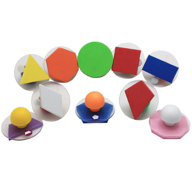 LEARNING ADVANTAGE READY 2 LEARN™ Giant Stampers - Geometric Shapes - Filled In - Set of 10