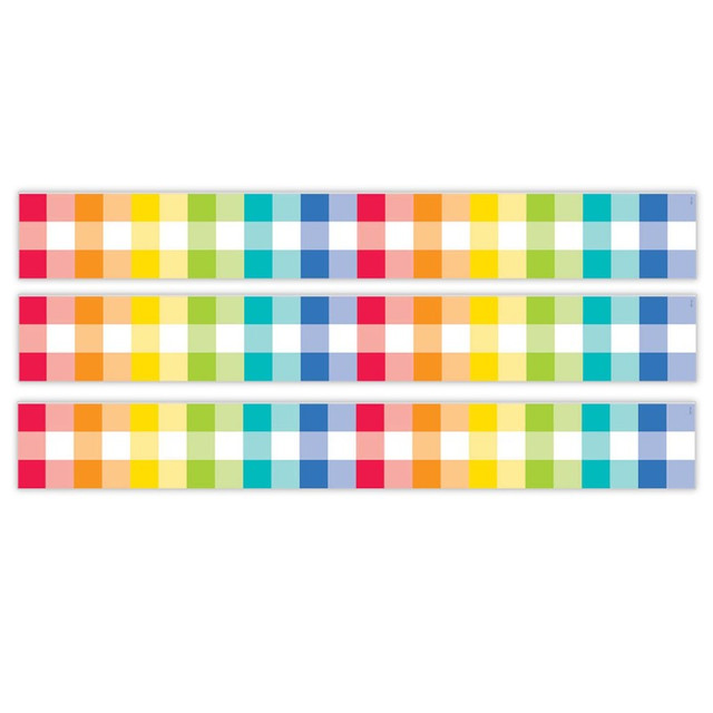 CREATIVE TEACHING PRESS Creative Teaching Press® Core Decor Rainbow Buffalo Check EZ Border, 48 Feet Per Pack, 3 Packs