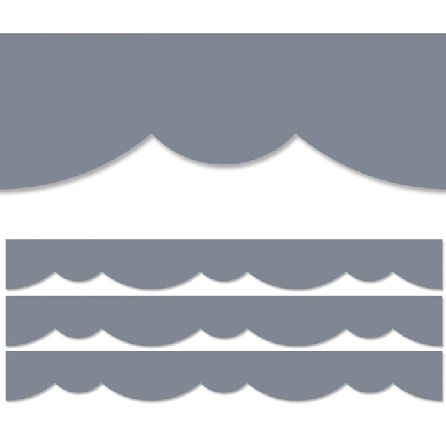 CREATIVE TEACHING PRESS Creative Teaching Press® Charcoal Stylish Scallops EZ Border, 48 Feet, 3 Packs