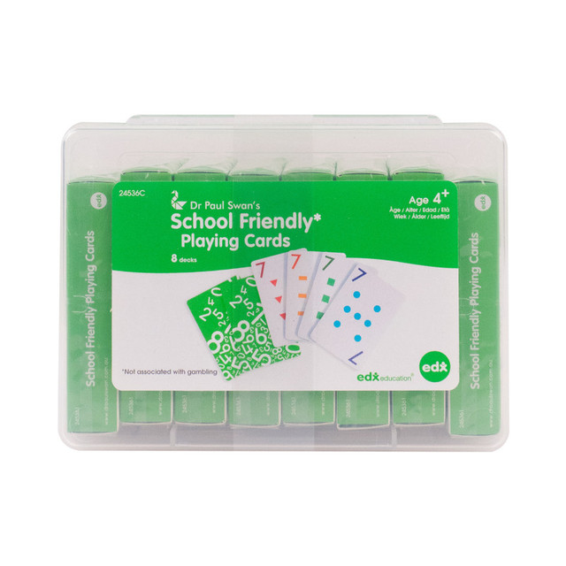 LEARNING ADVANTAGE edxeducation® School Friendly Playing Cards - Set of 8 decks