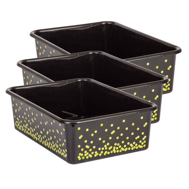 TEACHER CREATED RESOURCES Teacher Created Resources® Black Confetti Large Plastic Storage Bin, Pack of 3