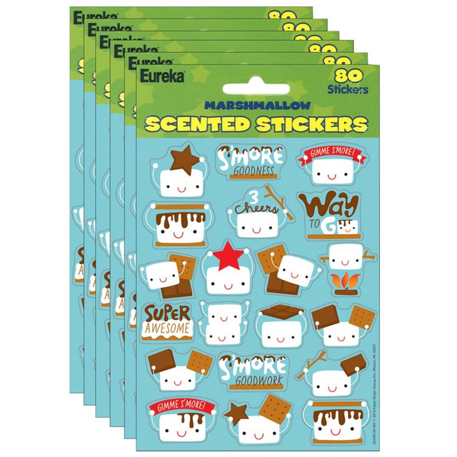 EUREKA Eureka® Marshmallow Scented Stickers, 80 Per Pack, 6 Packs