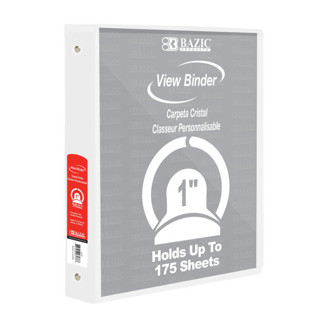BAZIC PRODUCTS BAZIC Products® 3-Ring View Binder with 2 Pockets, 1", White