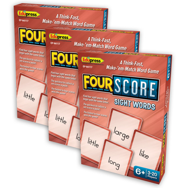 TEACHER CREATED RESOURCES Teacher Created Resources® Four Score Card Game: Sight Words, Pack of 3