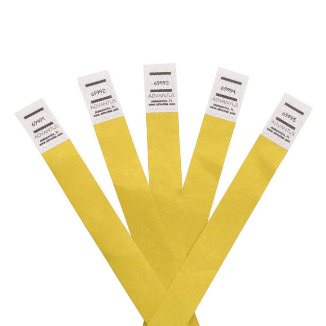 ADVANTUS Advantus® Tyvek® Wristbands Yellow, Pack of 500