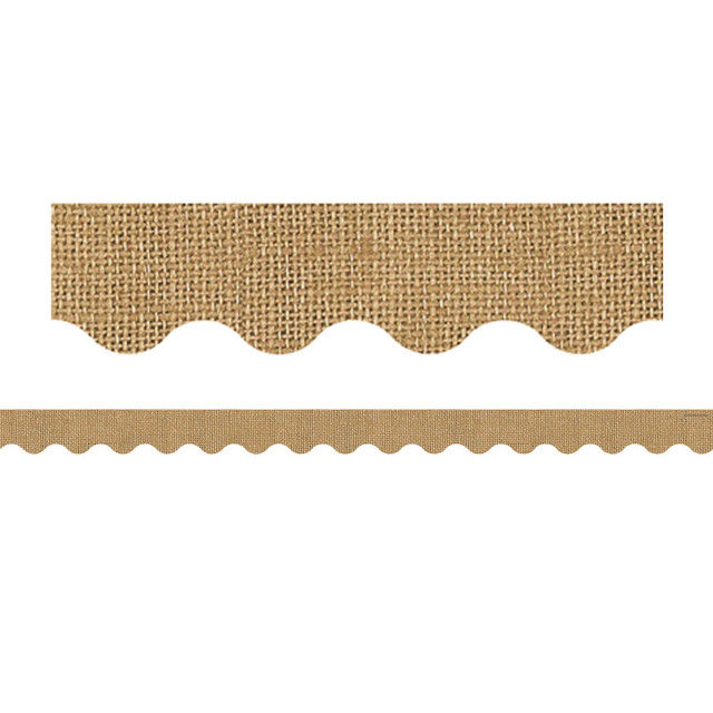 TEACHER CREATED RESOURCES Teacher Created Resources® Burlap Design Scalloped Rolled Border Trim, 50 Feet