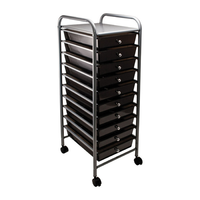 ADVANTUS Advantus® 10-Drawer Rolling Cart, Smoke