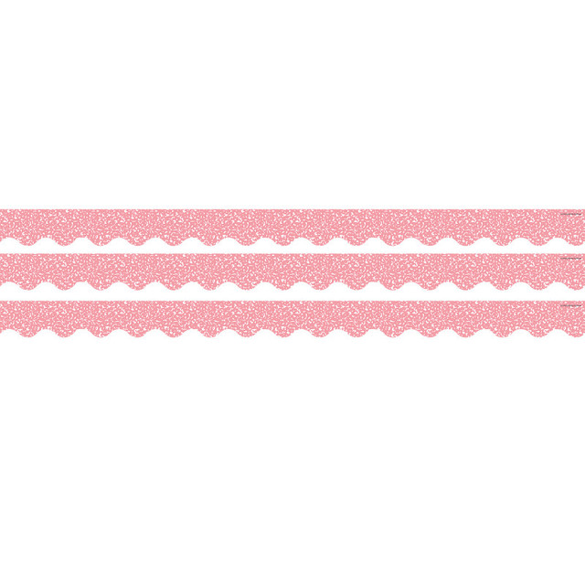 TEACHER CREATED RESOURCES Teacher Created Resources® Composition Pink Scalloped Border Trim, 35 Feet Per Pack, 3 Packs