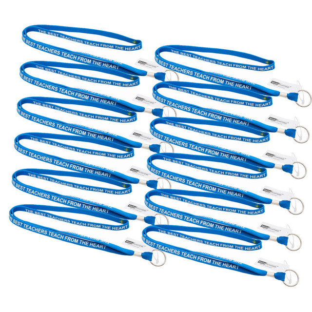 BAUMGARTENS INC SICURIX Teacher Lanyard, Flat Style, Ring, Pack of 12