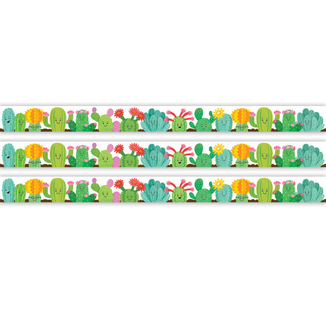 TEACHER CREATED RESOURCES Teacher Created Resources® Happy Cactus Crew Die-Cut Border Trim, 35 Feet Per Pack, 3 Packs