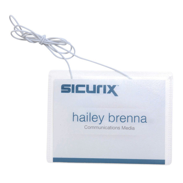 BAUMGARTENS INC SICURIX Hanging Style ID Badge Holder Kit with Printable Inserts, 4" x 3", Pack of 50