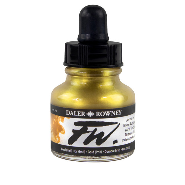 DIXON FINE ART Daler-Rowney FW Acrylic Ink, Gold Imitation, 29.5ml, 1 Count