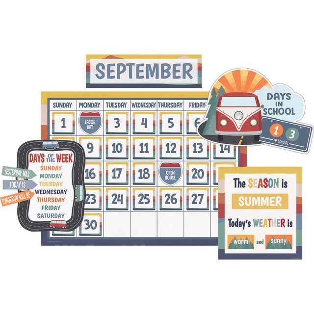 TEACHER CREATED RESOURCES Teacher Created Resources® Moving Mountains Road Trip Calendar Bulletin Board Set, 110 Pieces