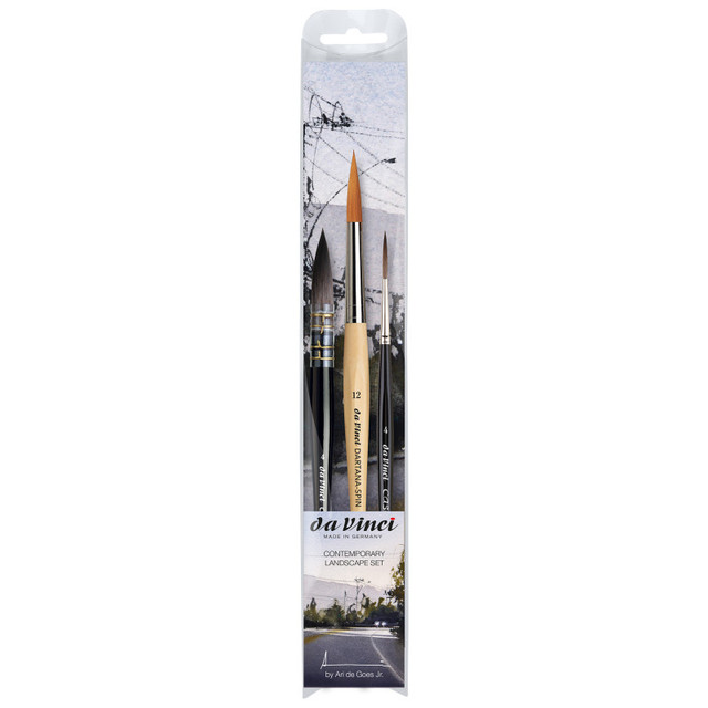 GREGORY DANIELS FINE ARTS INC da Vinci Artist Signature Collection by Ari de Goes Jr., Contemporary Landscape Brushes, Assorted, 3 Brush Set