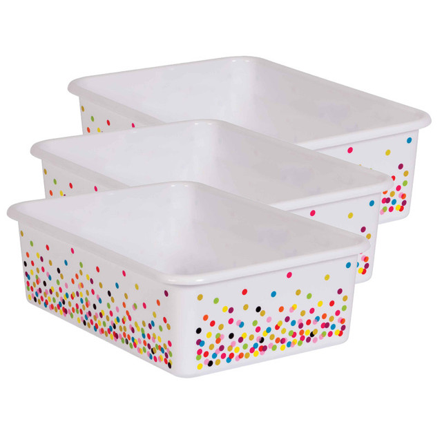 TEACHER CREATED RESOURCES Teacher Created Resources® Confetti Large Plastic Storage Bin, Pack of 3 TEACHER CREATED RESOURCES Teacher Created Resources® Confetti Large Plastic Storage Bin, Pack of 3